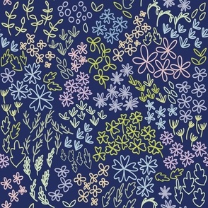 ABC Meadow Ditsy in navy