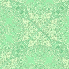 Pastel Green Garden Scene