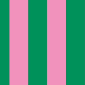 4 inch pink and green vertical stripe