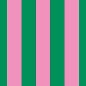 3 inch pink and green vertical stripe