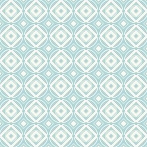 Geometric Pattern Tile Light Blue and White Small Scale 