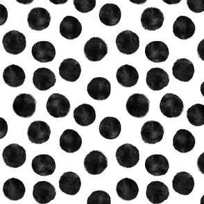 Watercolor Dots – Black on White (medium)