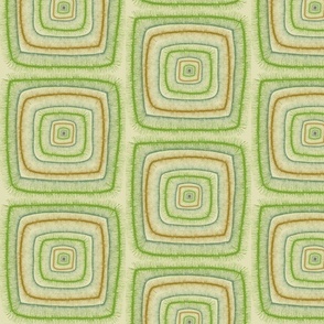 Square Flare in grass green and ochre