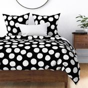 Watercolor Dots – White on Black (large)