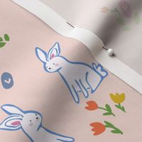 Easter garden pattern- pink- medium