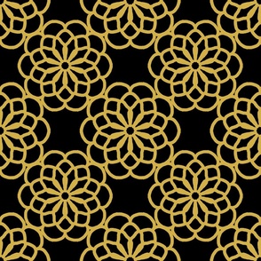 Black Gold Floral Mandala