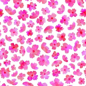 Watercolor Flowers in Soft Pinks