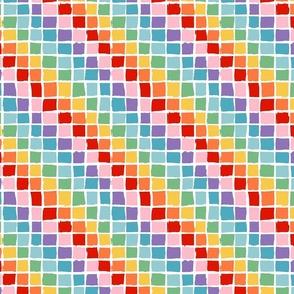 Smaller Scale Colorful Rainbow Checkerboard