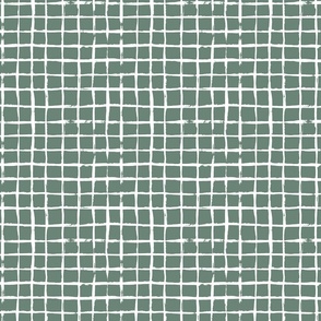 Smaller Scale Checkerboard in Soft Pine Green