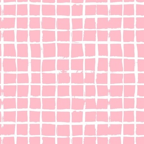 Bigger Scale Checkerboard in Baby Pink