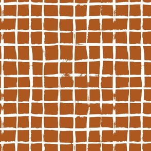 Bigger Scale Checkerboard in Sunset Brown