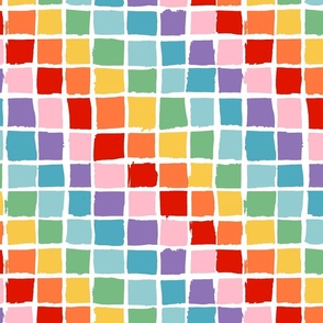 Bigger Scale Colorful Rainbow Checkerboard