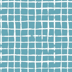 Bigger Scale Checkerboard in Boho Blue