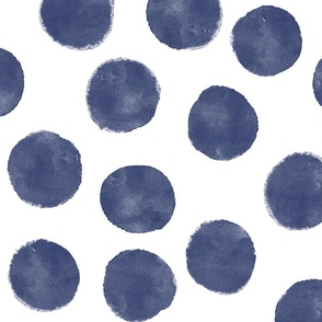 Watercolor Dots – Indigo (large)