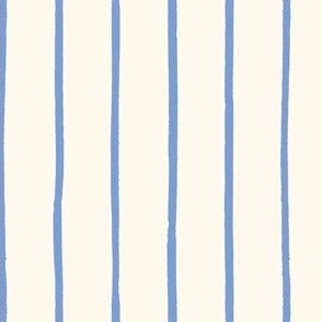 summer stripe cornflower blue on off white