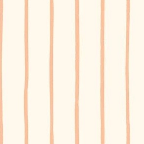 summer stripe peach on off white