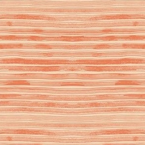 Burnt Orange and Warm Beige Textured Hand Painted Horizontal Stripes 