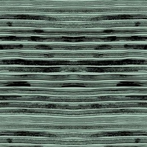 Teal and Black Textured Hand Painted Horizontal Stripes 