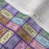 Vintage Tickets on Purple Small Scale