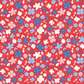 Americana floral-red