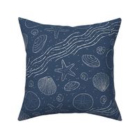 Beachcomber | Navy Blue | Coastal Seashells