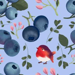 Blueberry watercolor patterns 