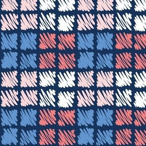 Americana checkered-navy and pastels