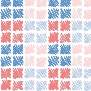Americana checkered-pastel on white