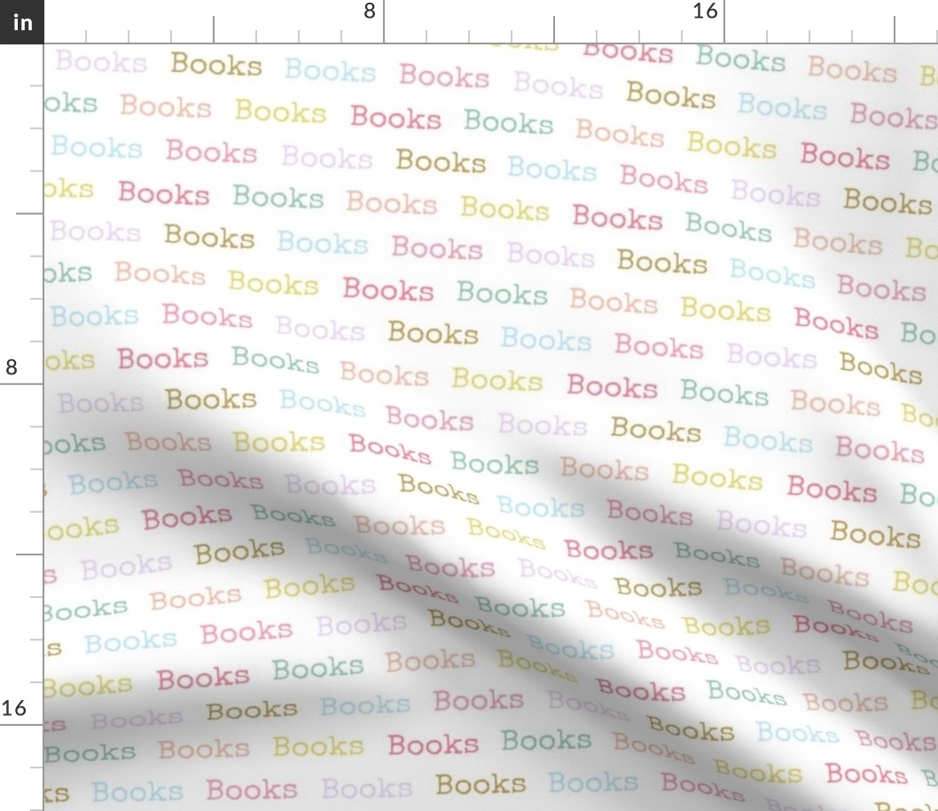 Books Type Pastel  on white