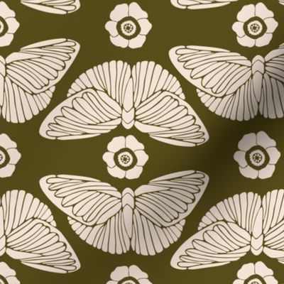 Art Nouveau Green Butterfly, Medium