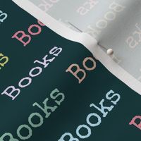 Books Type Pastel on Teal green