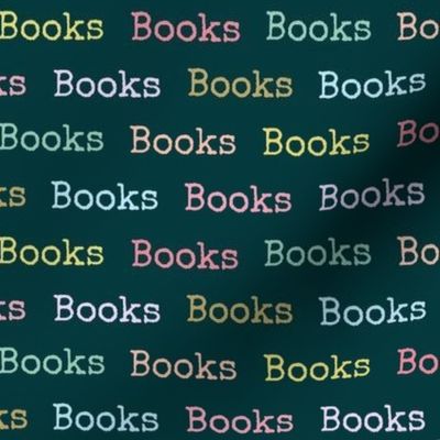 Books Type Pastel on Teal green