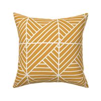 Hand Drawn Geometric Lines - White lines On Gold - 24x24 - Jumbo 