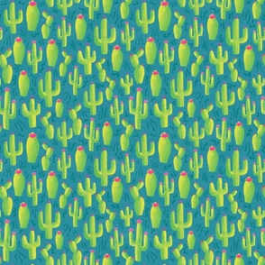 Cactus on Blue