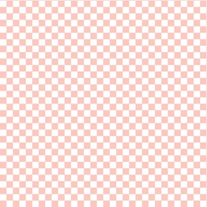 DITSY GINGHAM CHECK CORAL PINK AND WHITE 