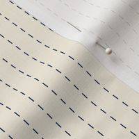 Classic Pinstripes - Navy Stripes on Ivory - narrow dotted line stripes