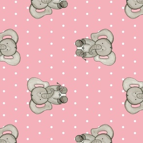 pink baby elephants with dots rotated