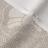 Warm minimal fans with dotted texture - stone - earthy taupe, warm neutral - small