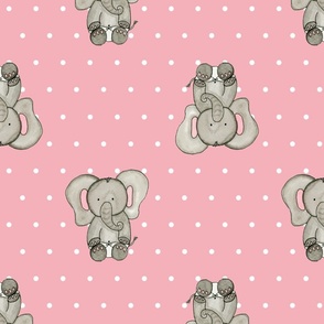 pink baby elephants with dots