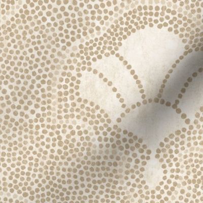 Warm minimal fans with dotted texture - beige, tan, cream, warm neutral - large