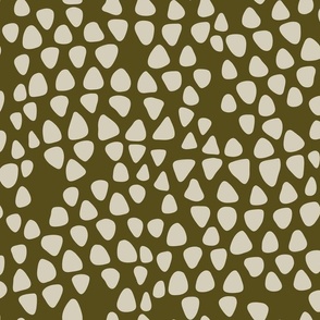 Bohemian Olive Green and White Triangles, Medium