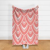 Extra large stylised mermaid scales in light and Nursery Baby pink