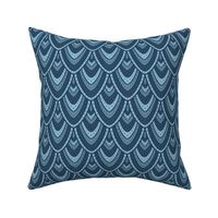 Large stylised mermaid scales in light and dark Blue grey