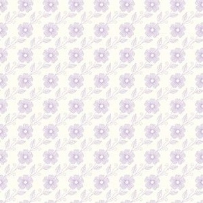 Pale Lavender Diamond daisies on cream blender pattern