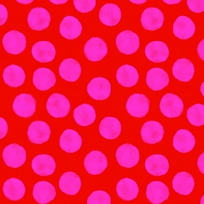 Watercolor Dots - Red and Pink (regular)