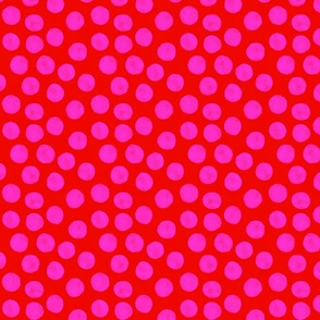 Watercolor Dots - Red and Pink (small)