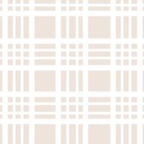 Neutral Grid Plaid in Light Beige and Textured White - Large - Neutral Plaid, Beige Plaid,  Gender-Neutral Nursery Plaid