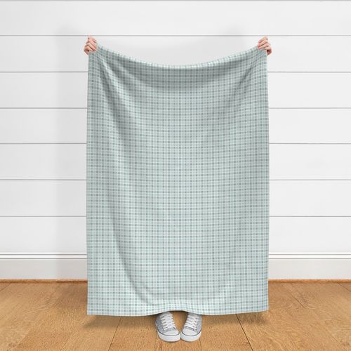 Sage Green Grid Plaid in Muted Green and Textured White - Medium - Preppy Sage Green Plaid, Masculine Plaid,  Boy's Room Plaid