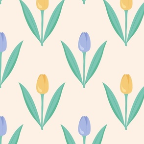pastel tulips - yellow and violet