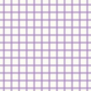 Lilac and Cream Windowpane Plaid Small Scale Blender